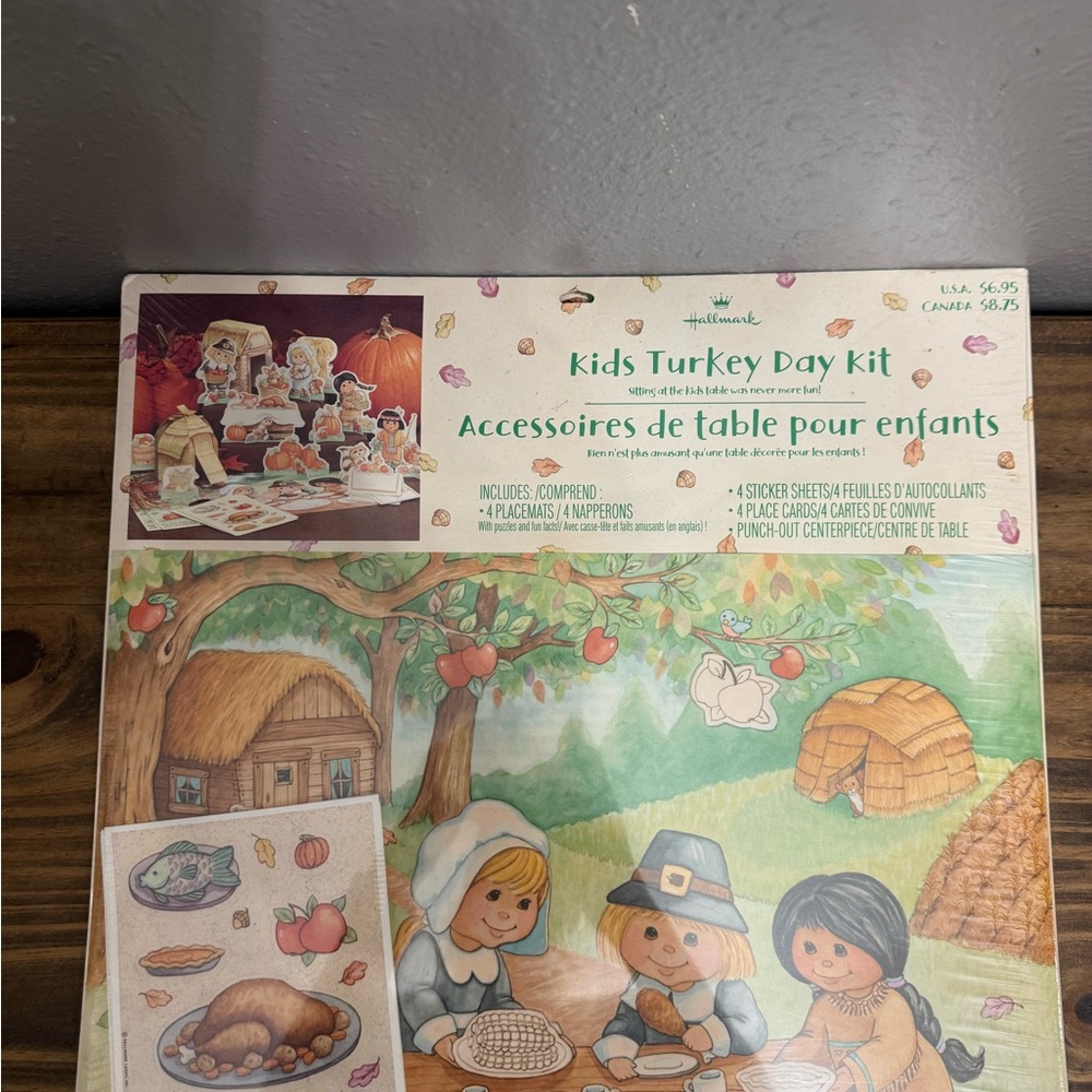 Hallmark Kids Turkey Day Kit with Accessories 2 sets of 4 placemats